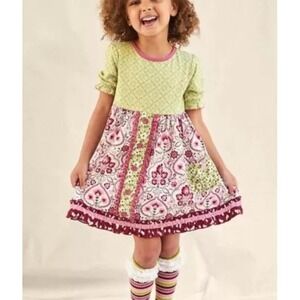 Matilda Jane Girls Daydream Floral Medallion Print Maggie Dress Size 10